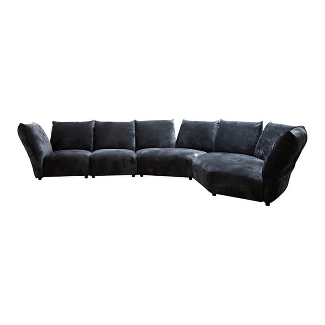 Petal Velvet Fabric Right Chaise Sofa
