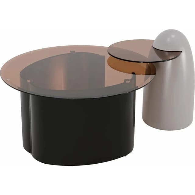 طاولة قهوة دائرية – بني غامق